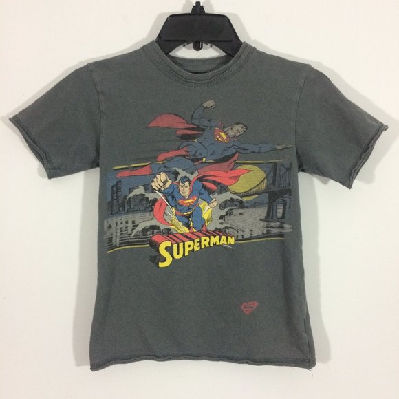 DC Comics Other - Superman Boys 7 Gray Vintage DC Comics Graphic Tee